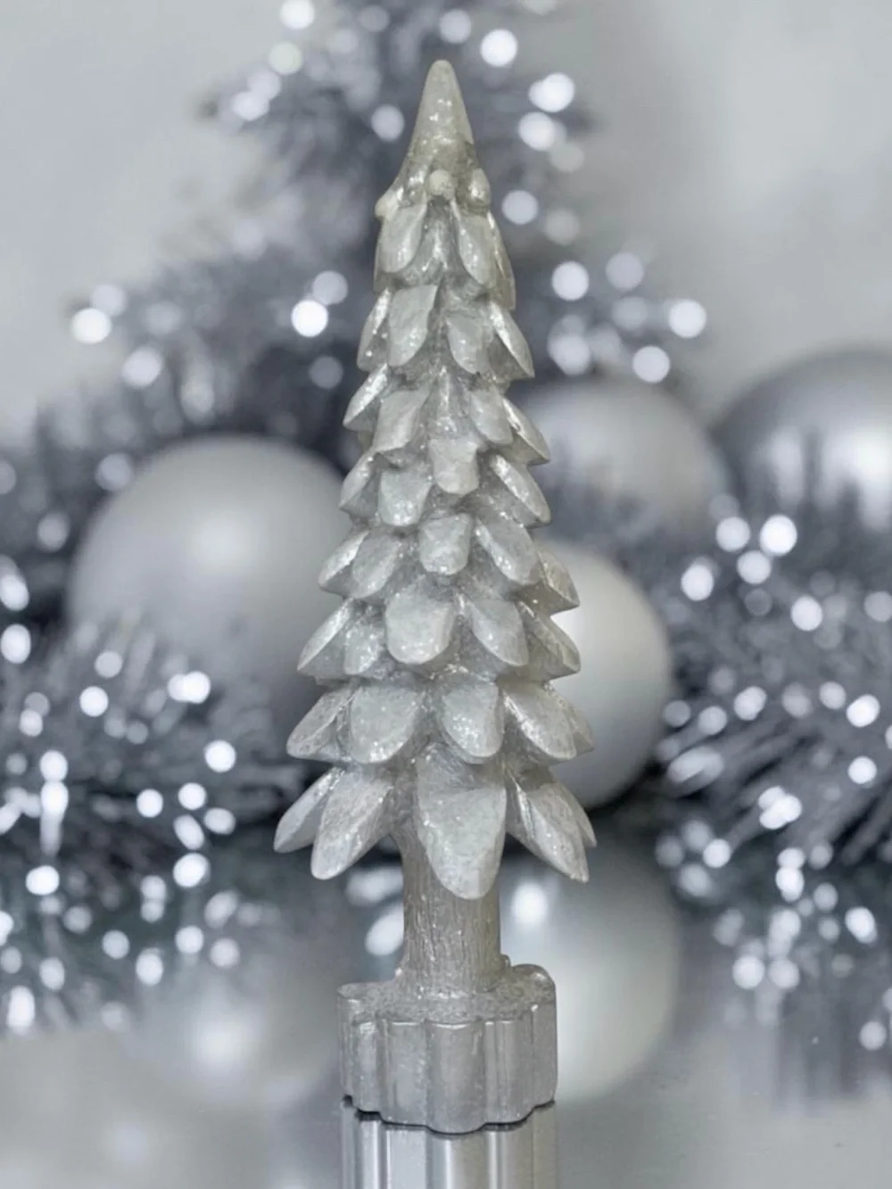 NEW Metallic Silver 17.75” Tabletop Holiday Christmas Tree